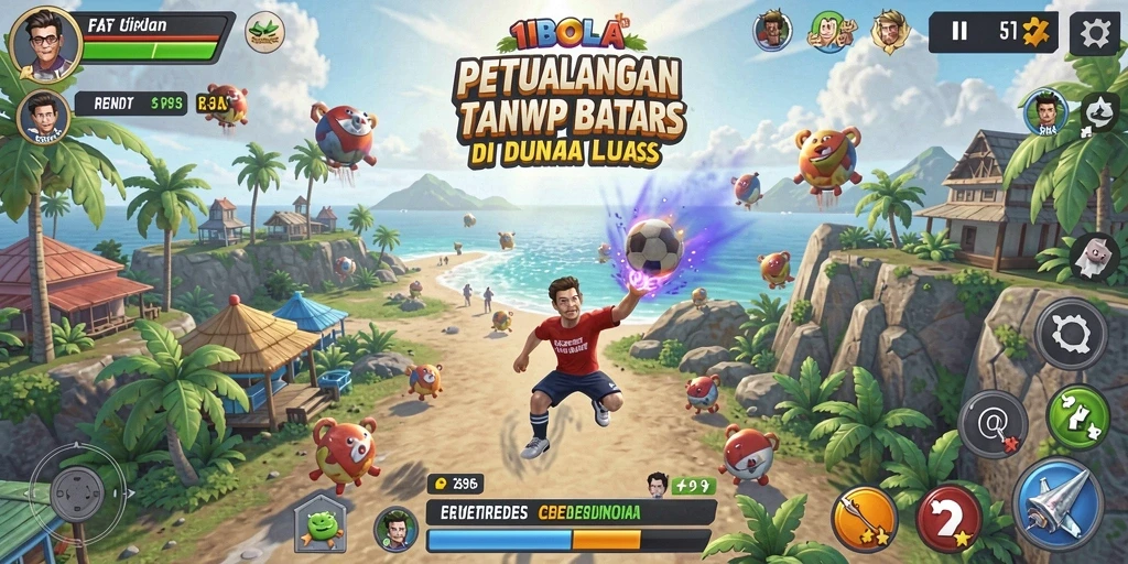 Screenshot gameplay 11BOLA menampilkan petualangan di dunia terbuka.