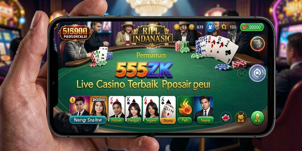 Screenshot gameplay 555ZK yang menampilkan suasana Live Casino yang mendebarkan.