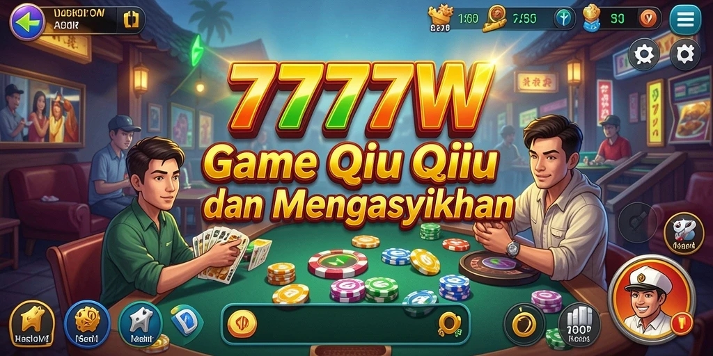 Screenshot utama 7777W menampilkan gameplay QiuQiu yang seru.