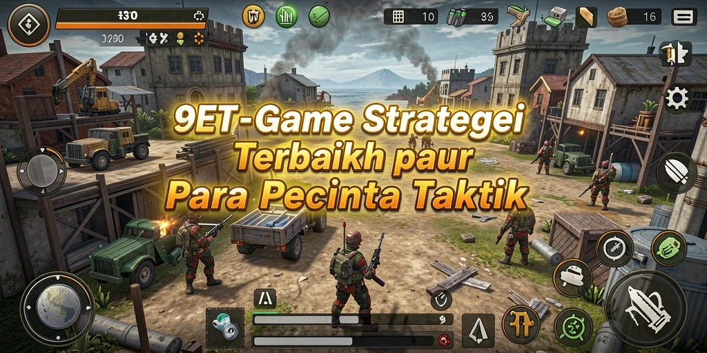 Tampilan utama gameplay 9ET yang menampilkan strategi dan pertempuran.