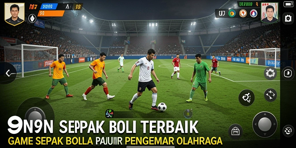 Tampilan gameplay seru dalam permainan sepak bola 9N9N.