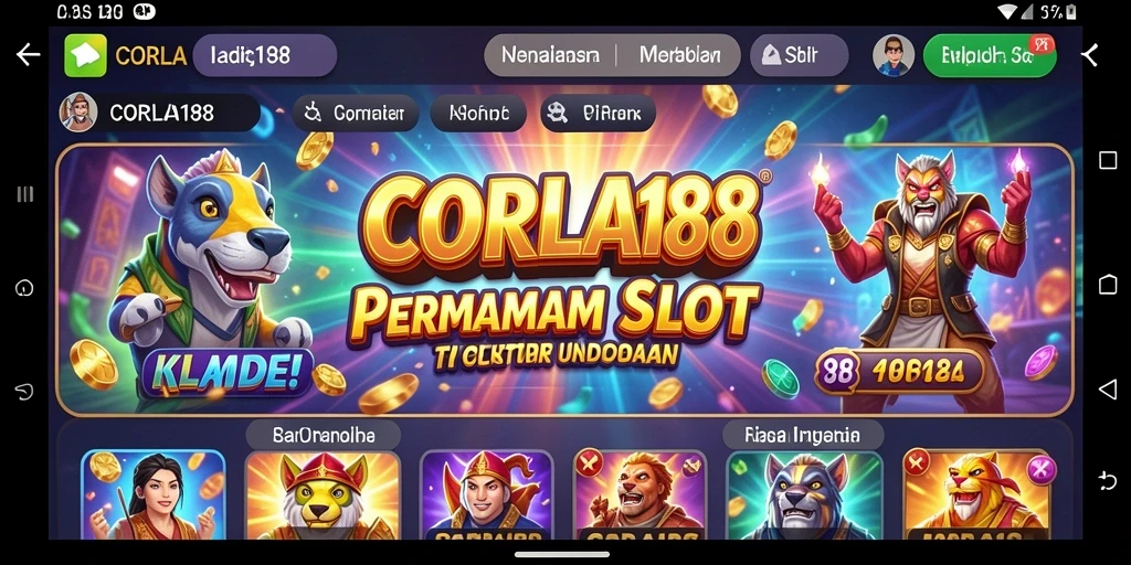 Screenshot gameplay Slot CORLA188 yang penuh warna dan menarik.