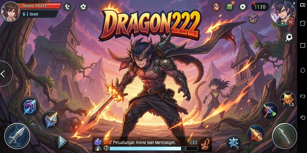 Tampilan gameplay menarik dari DRAGON222 dengan karakter anime yang dinamis.