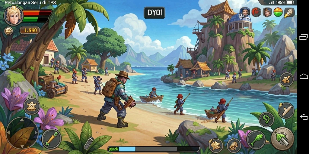 Tampilan gameplay DY01 yang menampilkan aksi pertempuran intens.