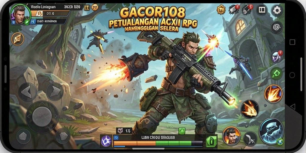 Screenshot utama GACOR108 menampilkan aksi pertempuran seru dalam dunia ARPG.
