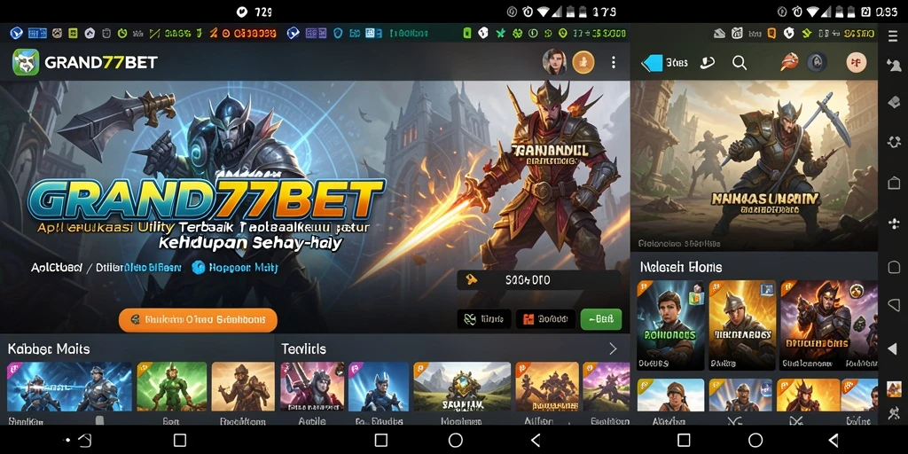 Tampilan antarmuka pengguna yang menarik dari GRAND77BET.