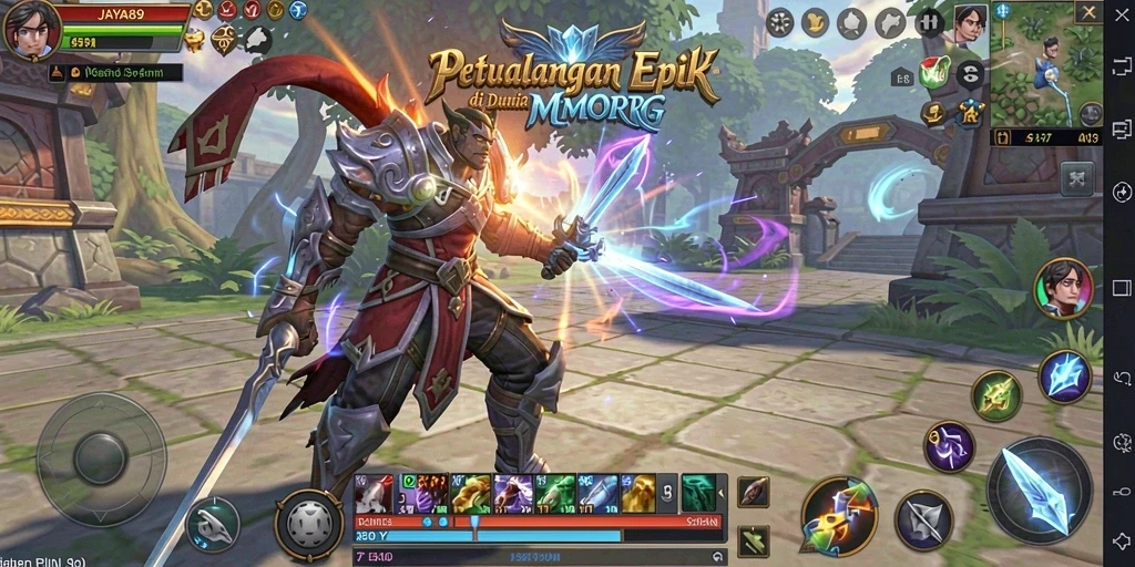Tangkapan layar gameplay JAYA89 yang menampilkan pertempuran seru dalam dunia MMORPG.