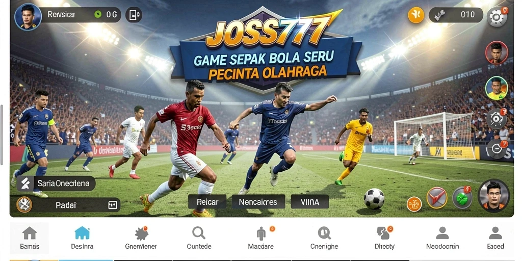 Screenshot gameplay JOSS777 menampilkan aksi mendebarkan pertandingan sepak bola.