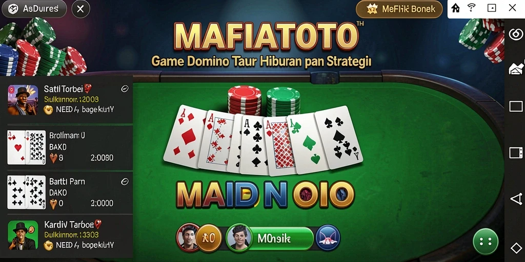 Gameplay seru MAFIATOTO dengan domino klasik dan modern.