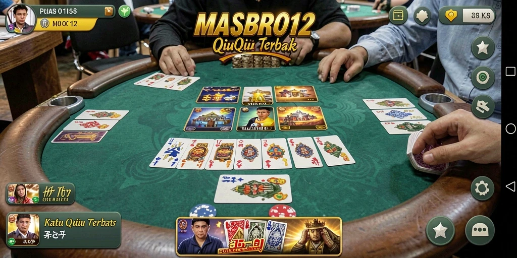 Screenshot menunjukkan aksi seru dalam game QiuQiu MASBRO12.