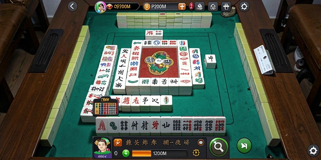 Screenshot gameplay P200M menampilkan aksi Mahjong yang seru dan menarik.