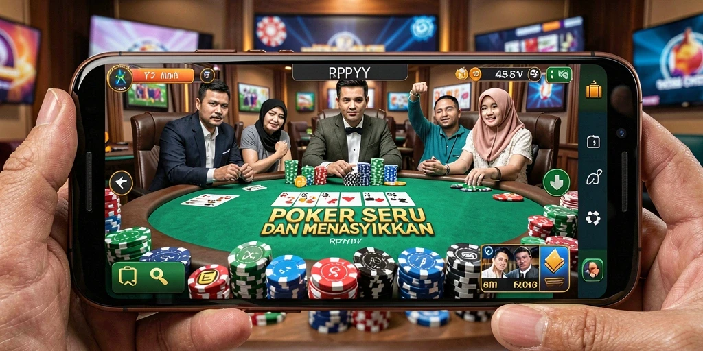 Screenshot utama RPYYY menampilkan aksi seru dalam permainan Poker.