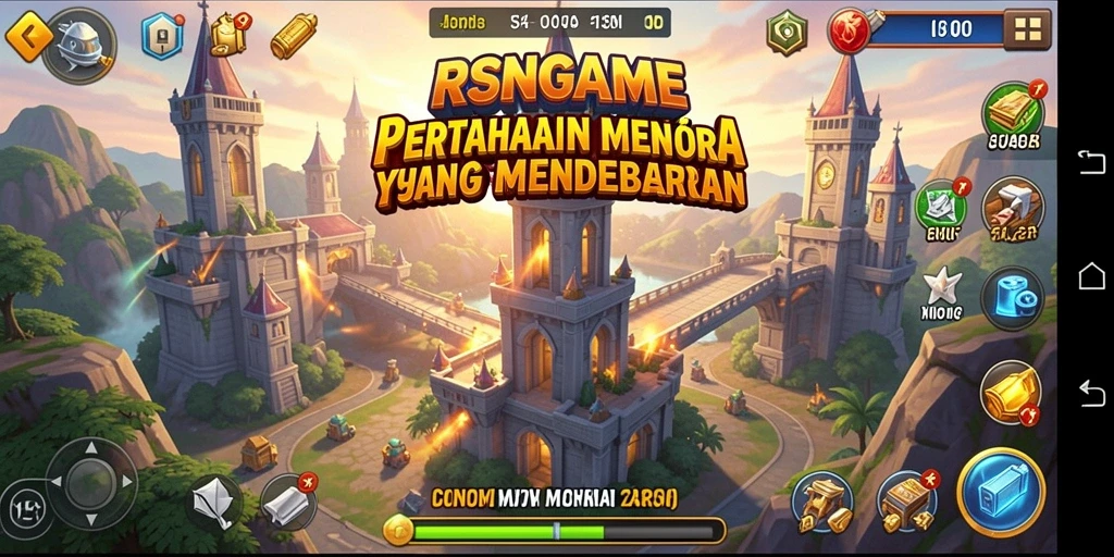 Tampilan gameplay RSNGAME yang mendebarkan dalam pertarungan Tower Defense.