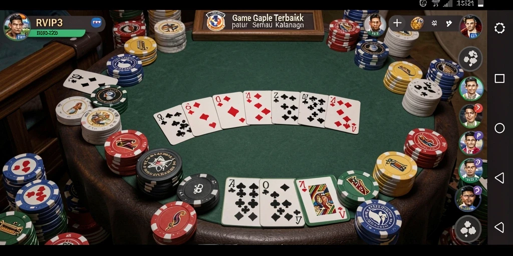 Tampilan menarik dari gameplay Gaple di RVIP3.