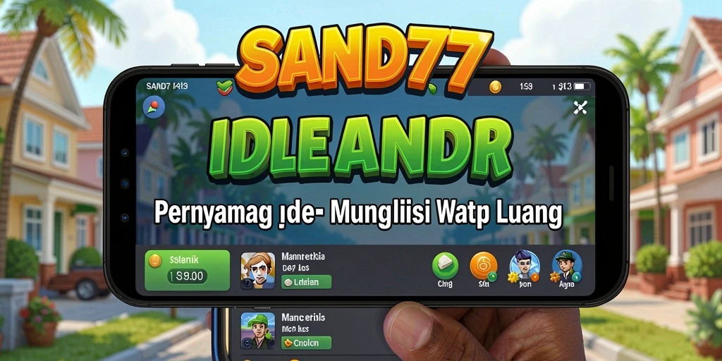 Gambaran gameplay SAND77 dengan karakter dan sumber daya yang mengasyikkan.