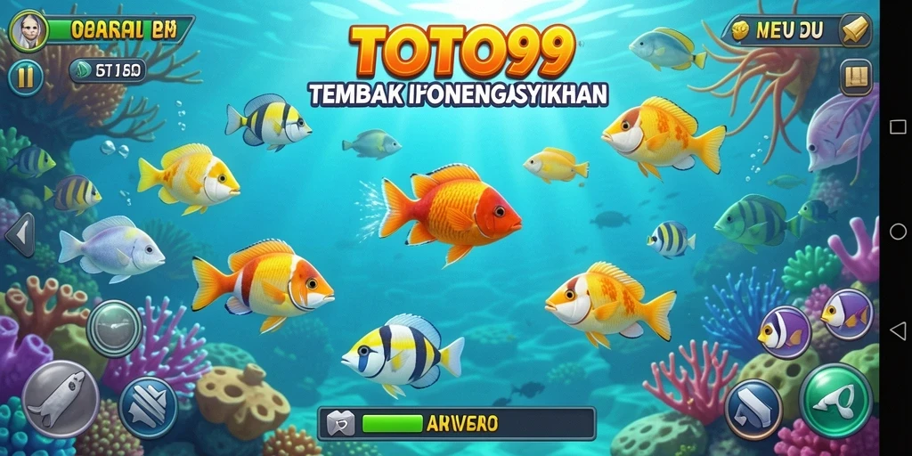 Screenshot utama TOTO99 menampilkan momen seru menembak ikan.