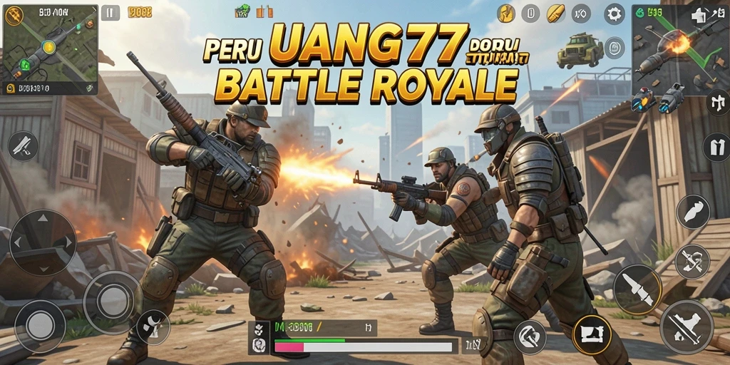 Gameplay UANG77 yang intens dalam pertempuran Battle Royale.