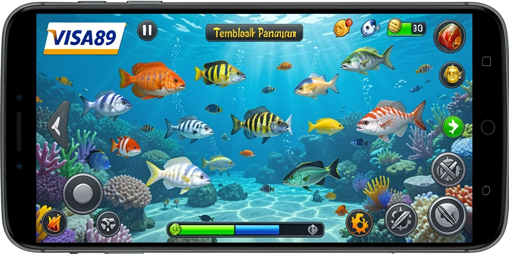 Gameplay menembak ikan yang seru dan menantang di <strong>VISA89</strong>.