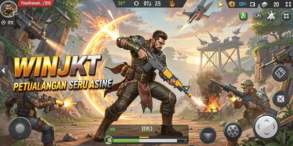 Tampilan gameplay mendebarkan dari WINJKT dengan aksi penuh intensitas.